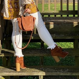 Brown Peep Toe Booties